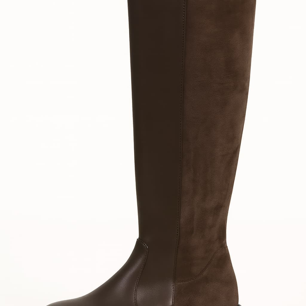 Women's Knee-High Boots - Low Heel & Round Toe