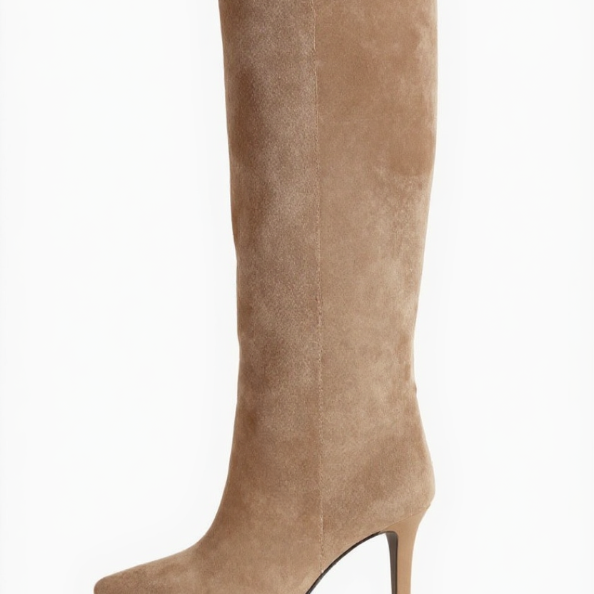Women's Knee-High Boots - Pointed Toe & Stiletto Heel