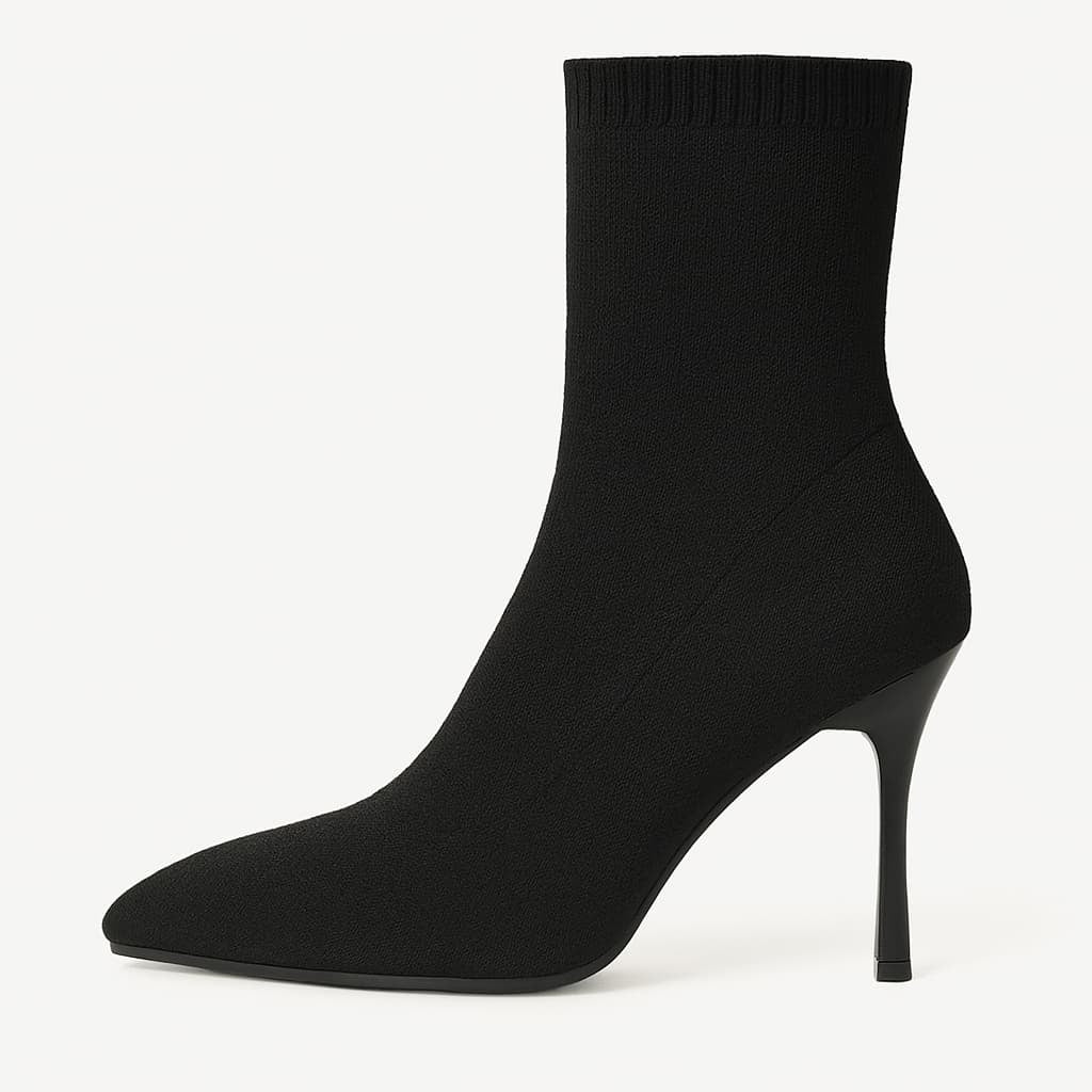 Women's Knit Ankle Boots - Stiletto Heel Sock Boots